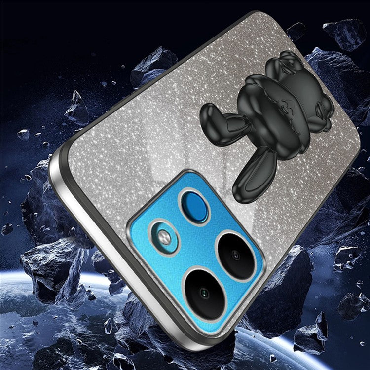 For Infinix Smart 7 4G / Tecno Spark Go 2023 4G Anti-Shock Rabbit Kickstand Cell Phone Case - Black