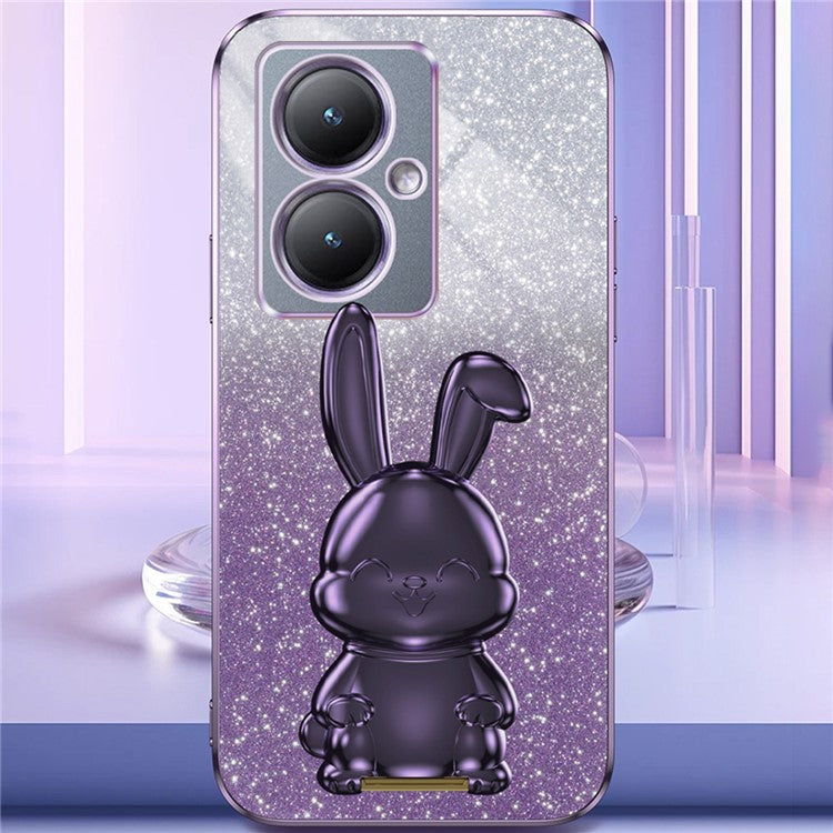 For vivo Y35+ 5G / Y35m+ 5G / Y27 4G Kickstand Case Rabbit Design Shockproof Phone Cover - Purple