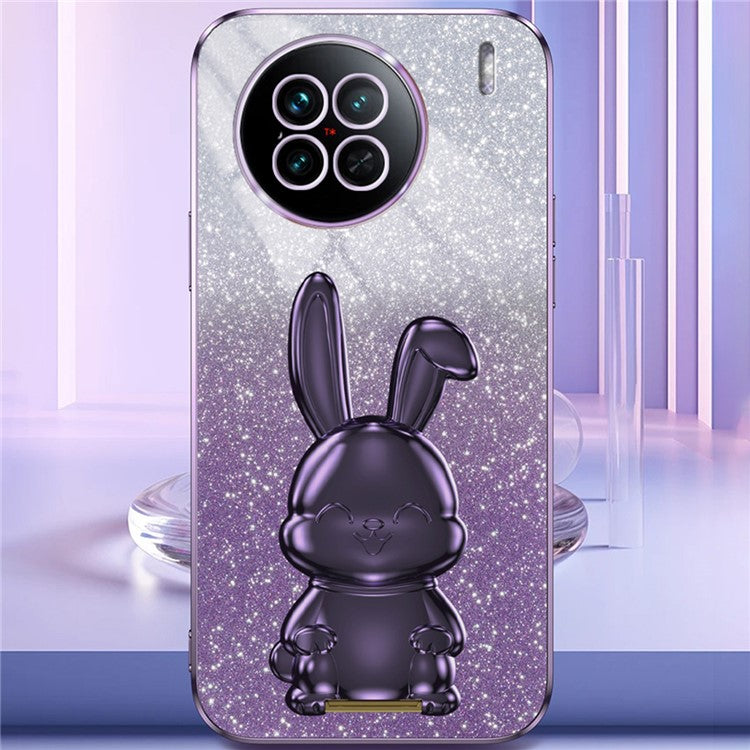 For vivo X90 5G Case Rabbit Design PC+TPU Kickstand Phone Cover - Purple