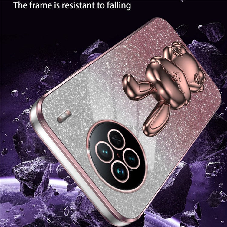 For vivo X90 5G Case Rabbit Design PC+TPU Kickstand Phone Cover - Pink