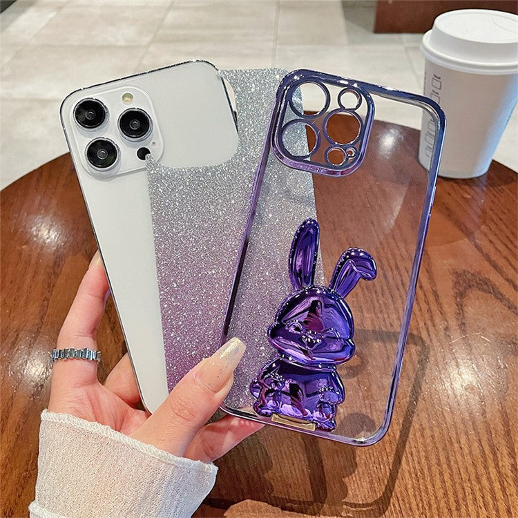 For vivo X100 5G PC+TPU Case Rabbit Design Slim Kickstand Phone Cover - Pink