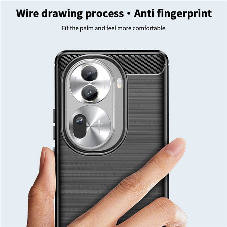 MOFI JK TPU Series-1 For Oppo Reno11 Pro 5G (Global) TPU Phone Case Carbon Fiber Texture Phone Cover - Red