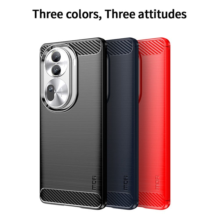 MOFI JK TPU Series-1 For Oppo Reno11 Pro 5G (Global) TPU Phone Case Carbon Fiber Texture Phone Cover - Red