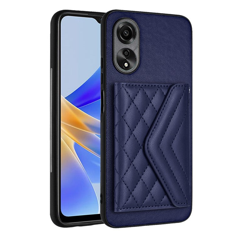 YB Leather Coating Series-8 Phone Case for Oppo A58 4G RFID Blocking Cell Phone Cover - Sapphire