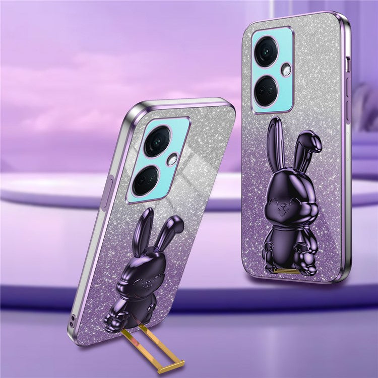 For OnePlus Nord CE3 5G / Oppo K11 5G Cartoon Rabbit Cover Support Kickstand Phone Protective Case - Purple