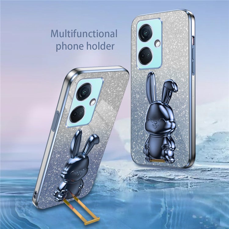 For OnePlus Nord CE3 5G / Oppo K11 5G Cartoon Rabbit Cover Support Kickstand Phone Protective Case - Blue