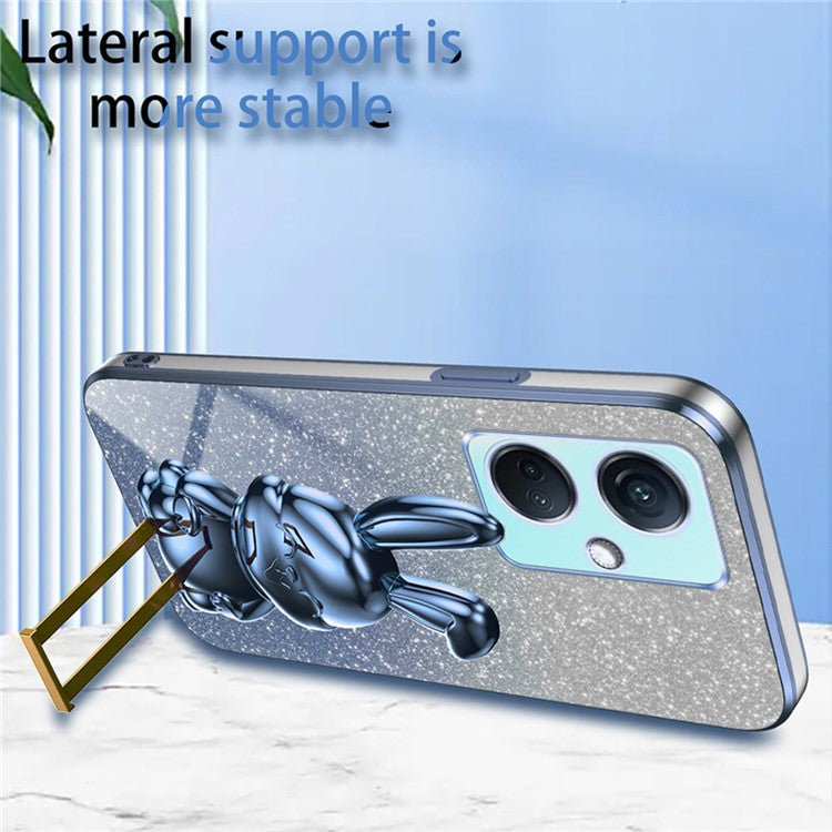 For OnePlus Nord CE3 5G / Oppo K11 5G Cartoon Rabbit Cover Support Kickstand Phone Protective Case - Blue