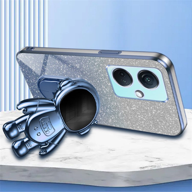 For OnePlus Nord CE3 5G / Oppo K11 5G Shockproof Phone Case Kickstand Electroplating PC+TPU Phone Cover - Blue