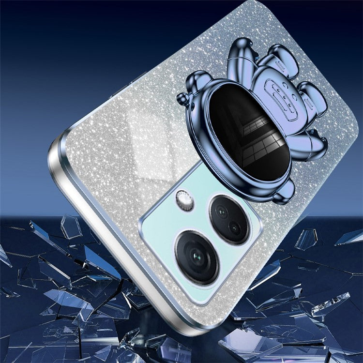 For OnePlus Nord CE3 5G / Oppo K11 5G Shockproof Phone Case Kickstand Electroplating PC+TPU Phone Cover - Blue
