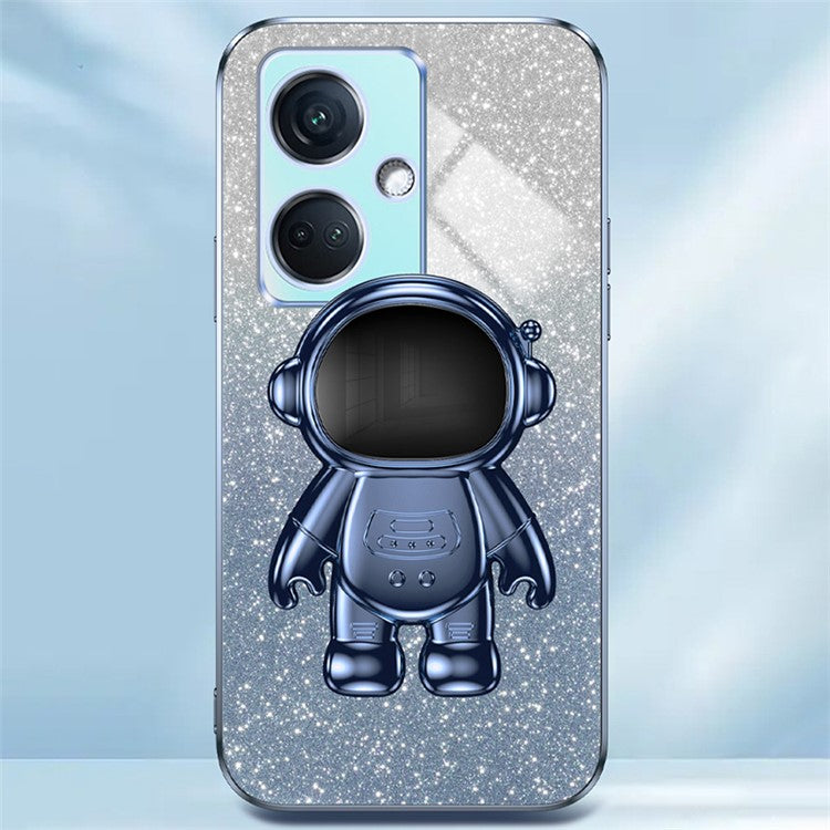 For OnePlus Nord CE3 5G / Oppo K11 5G Shockproof Phone Case Kickstand Electroplating PC+TPU Phone Cover - Blue
