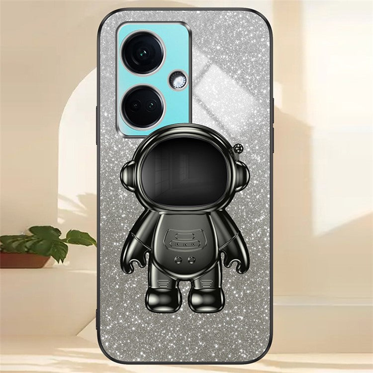 For OnePlus Nord CE3 5G / Oppo K11 5G Shockproof Phone Case Kickstand Electroplating PC+TPU Phone Cover - Black