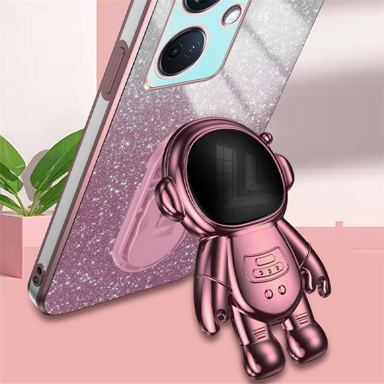 For OnePlus Nord CE3 5G / Oppo K11 5G Shockproof Phone Case Kickstand Electroplating PC+TPU Phone Cover - Pink