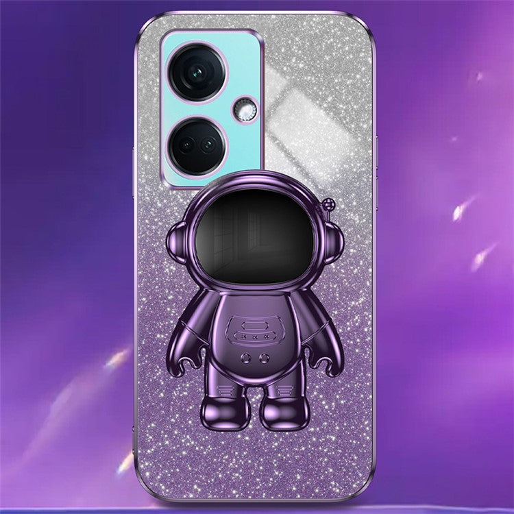 For OnePlus Nord CE3 5G / Oppo K11 5G Shockproof Phone Case Kickstand Electroplating PC+TPU Phone Cover - Purple
