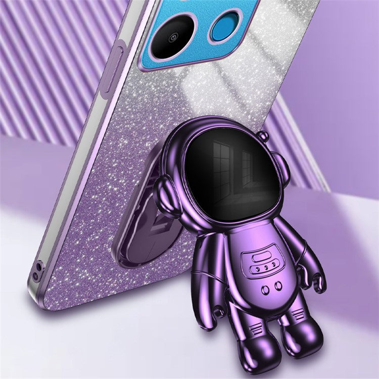 For Infinix Smart 7 4G  /  Tecno Spark Go 2023 4G Case Anti-Shock Cell Phone Case PC+TPU Kickstand - Purple