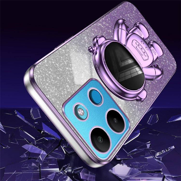 For Infinix Smart 7 4G  /  Tecno Spark Go 2023 4G Case Anti-Shock Cell Phone Case PC+TPU Kickstand - Purple