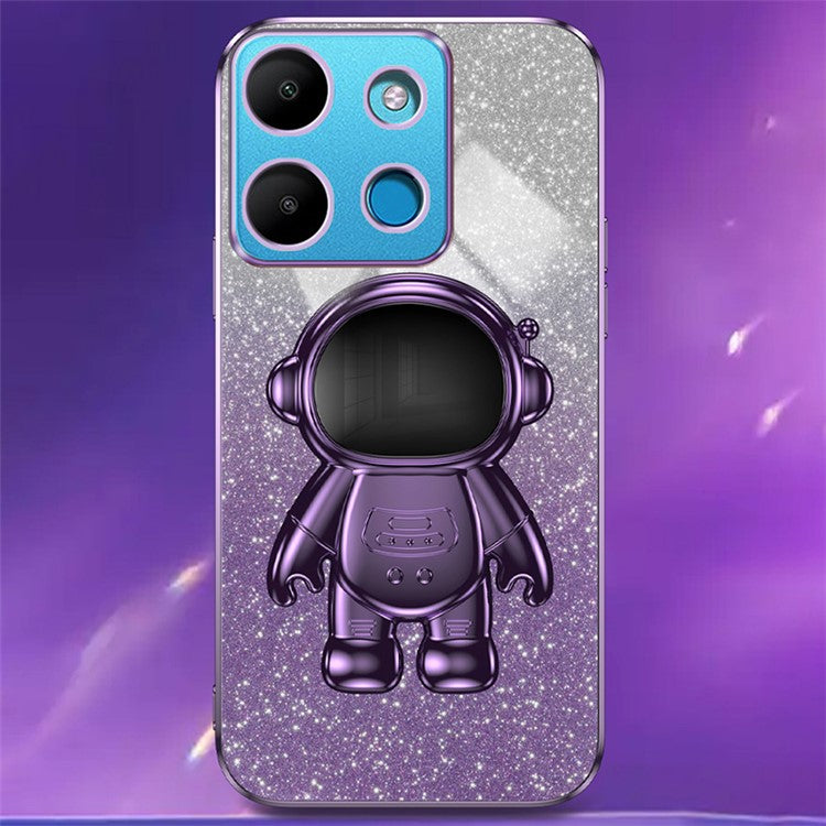 For Infinix Smart 7 4G  /  Tecno Spark Go 2023 4G Case Anti-Shock Cell Phone Case PC+TPU Kickstand - Purple