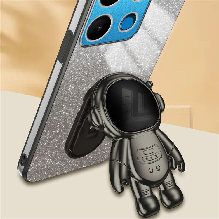 For Infinix Smart 7 4G  /  Tecno Spark Go 2023 4G Case Anti-Shock Cell Phone Case PC+TPU Kickstand - Black