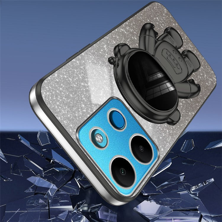 For Infinix Smart 7 4G  /  Tecno Spark Go 2023 4G Case Anti-Shock Cell Phone Case PC+TPU Kickstand - Black