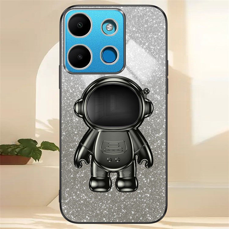 For Infinix Smart 7 4G  /  Tecno Spark Go 2023 4G Case Anti-Shock Cell Phone Case PC+TPU Kickstand - Black