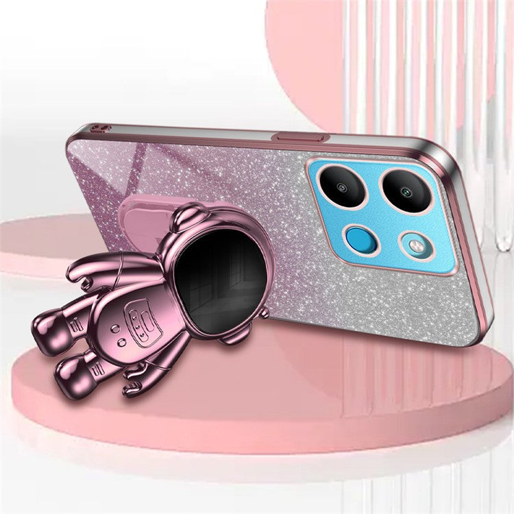 For Infinix Smart 7 4G  /  Tecno Spark Go 2023 4G Case Anti-Shock Cell Phone Case PC+TPU Kickstand - Pink