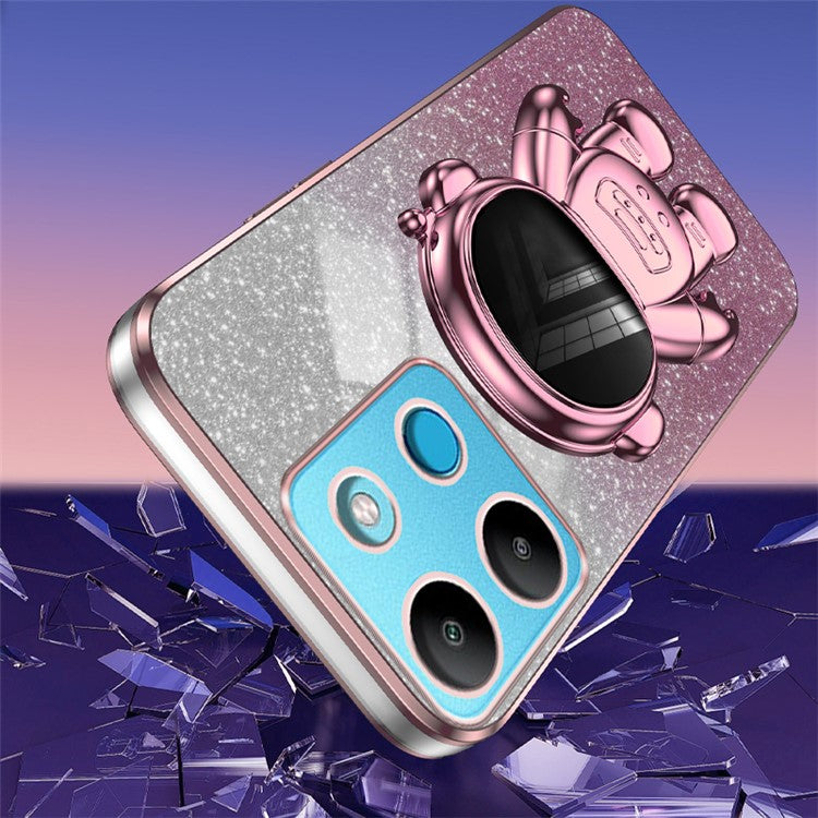 For Infinix Smart 7 4G  /  Tecno Spark Go 2023 4G Case Anti-Shock Cell Phone Case PC+TPU Kickstand - Pink