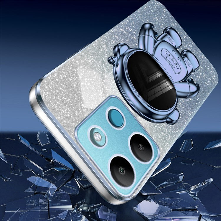 For Infinix Smart 7 4G  /  Tecno Spark Go 2023 4G Case Anti-Shock Cell Phone Case PC+TPU Kickstand - Blue