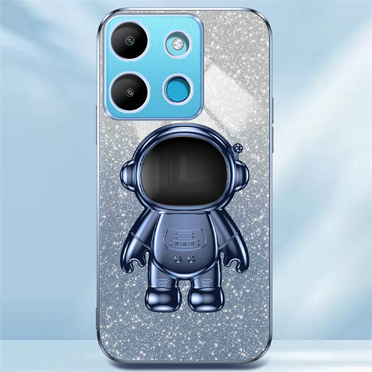 For Infinix Smart 7 4G  /  Tecno Spark Go 2023 4G Case Anti-Shock Cell Phone Case PC+TPU Kickstand - Blue