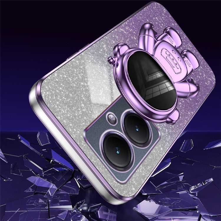 Dustproof Phone Case for vivo Y35m+ 5G / Y35+ 5G / Y27 4G Cover Stable Kickstand PC+TPU Phone Shell - Purple