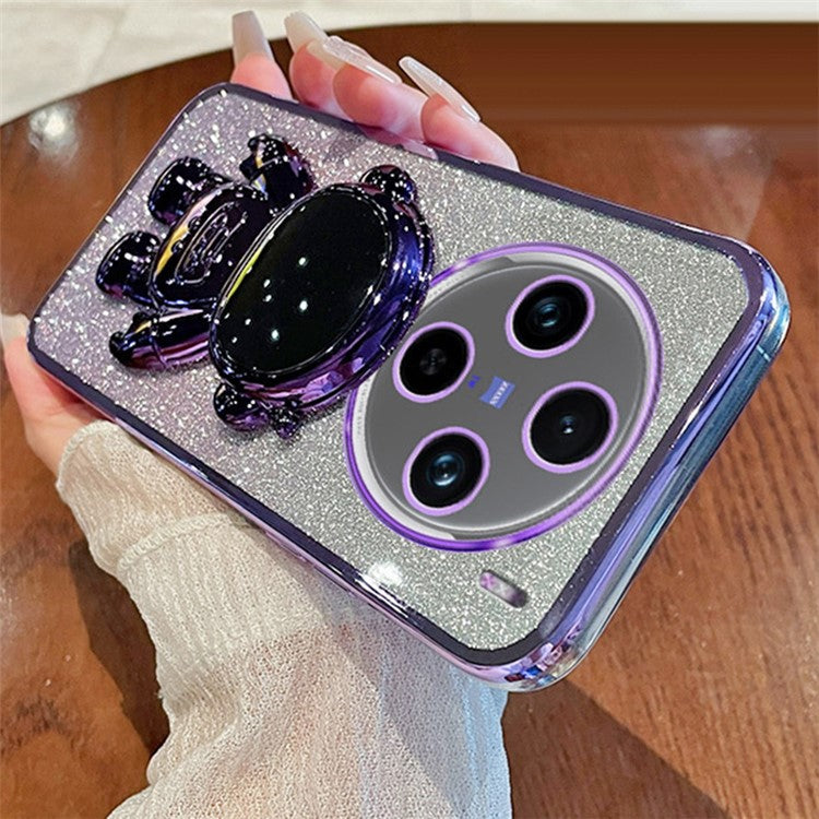 Phone Shell for vivo X100 5G Astronaut Kickstand PC+TPU Cover Anti-Scratch Phone Case - Purple