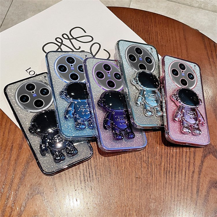 Drop Protection Cover for vivo X100 Pro 5G Astronaut Kickstand PC+TPU Case Anti-Scratch Phone Shell - Pink