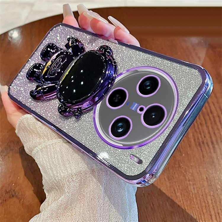 Drop Protection Cover for vivo X100 Pro 5G Astronaut Kickstand PC+TPU Case Anti-Scratch Phone Shell - Purple