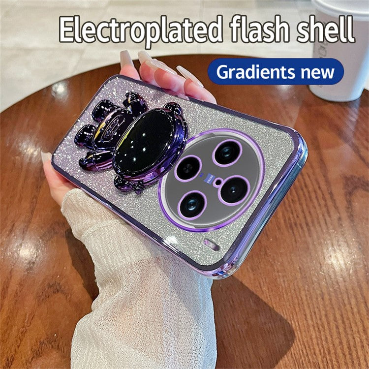 Drop Protection Cover for vivo X100 Pro 5G Astronaut Kickstand PC+TPU Case Anti-Scratch Phone Shell - Purple