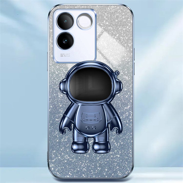 Cell Phone Case for vivo S17e 5G Astronaut Kickstand Hard PC+Soft TPU Cover Phone Shell - Blue