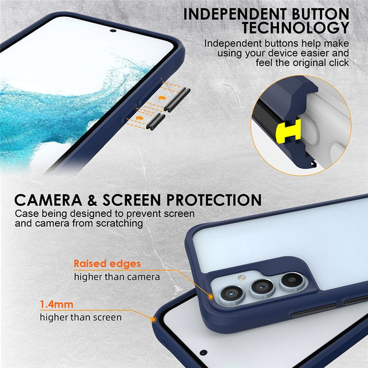 Combat X Mode Series for Samsung Galaxy A15 4G / A15 5G Cell Phone Cases Four Corner Drop-resistant Back Shell - Blue