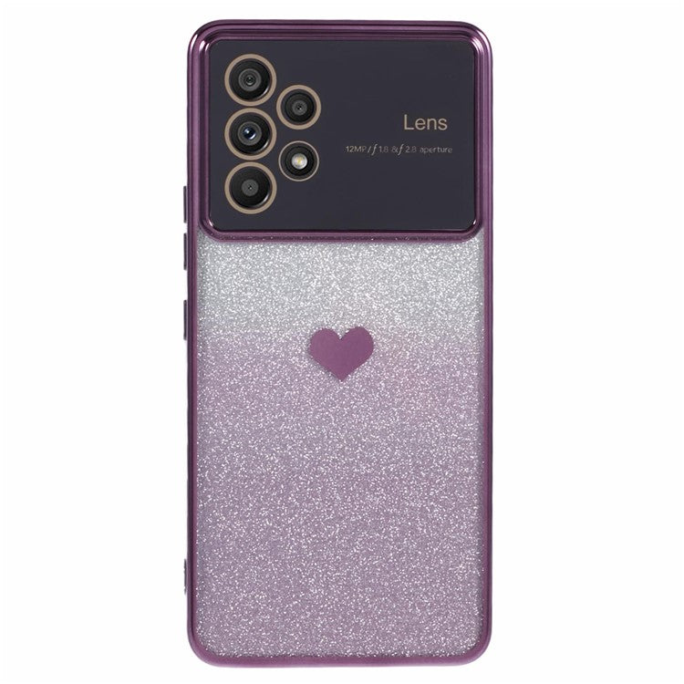 For Samsung Galaxy A53 5G Soft TPU Cover Sparkly Glitter Protective Phone Case - Dark Purple