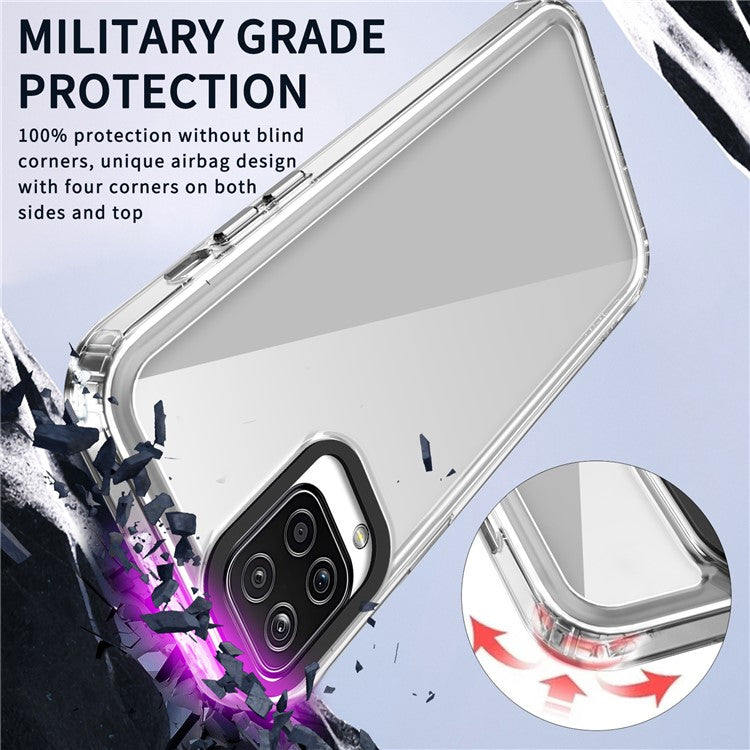 For Samsung Galaxy M53 5G Case Ant-drop PC+TPU Clear Phone Cover - Transparent Black