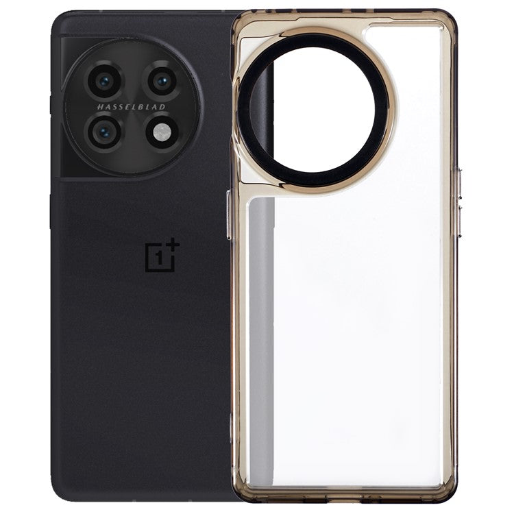For OnePlus 11 5G / 11R 5G / Ace 2 5G Clear Case PC+TPU 2-in-1 Shockproof Protective Phone Cover - Transparent Black