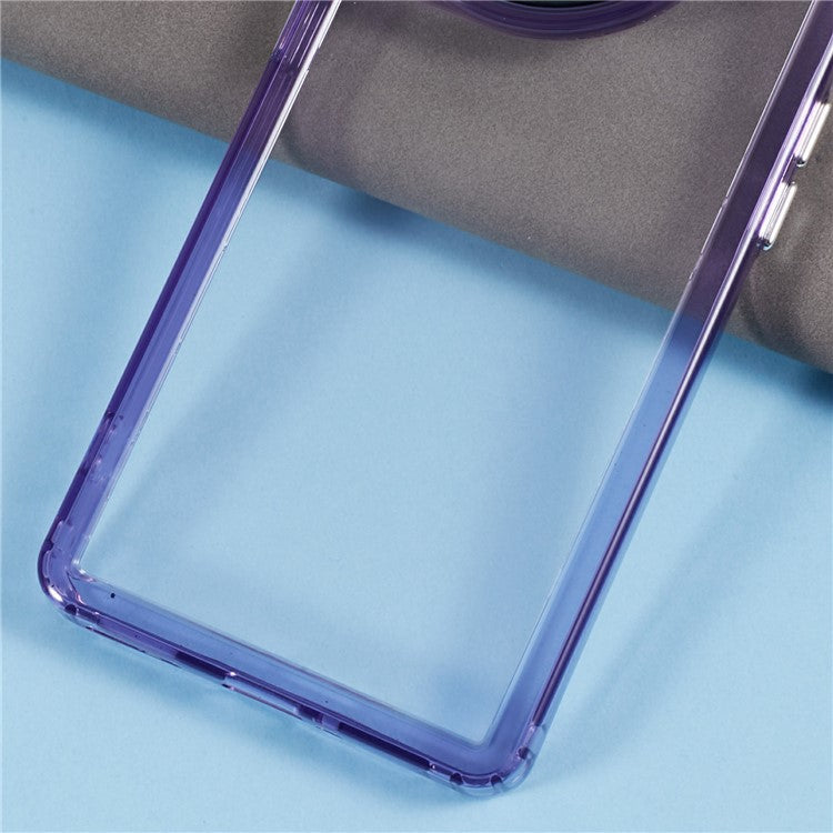 For OnePlus 11 5G / 11R 5G / Ace 2 5G Clear Case PC+TPU 2-in-1 Shockproof Protective Phone Cover - Transparent Purple