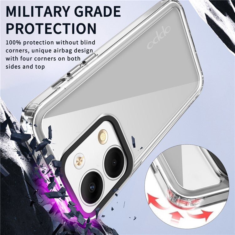PC+TPU Case for Oppo Reno9 5G / Reno9 Pro 5G Cover Shockproof Phone Shell - Transparent