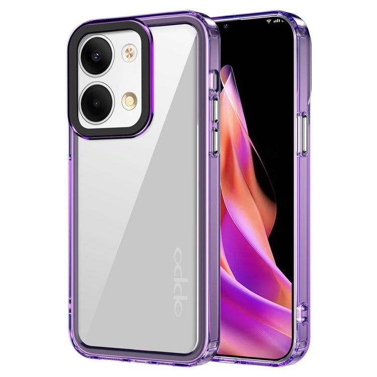 PC+TPU Case for Oppo Reno9 5G / Reno9 Pro 5G Cover Shockproof Phone Shell - Transparent Purple