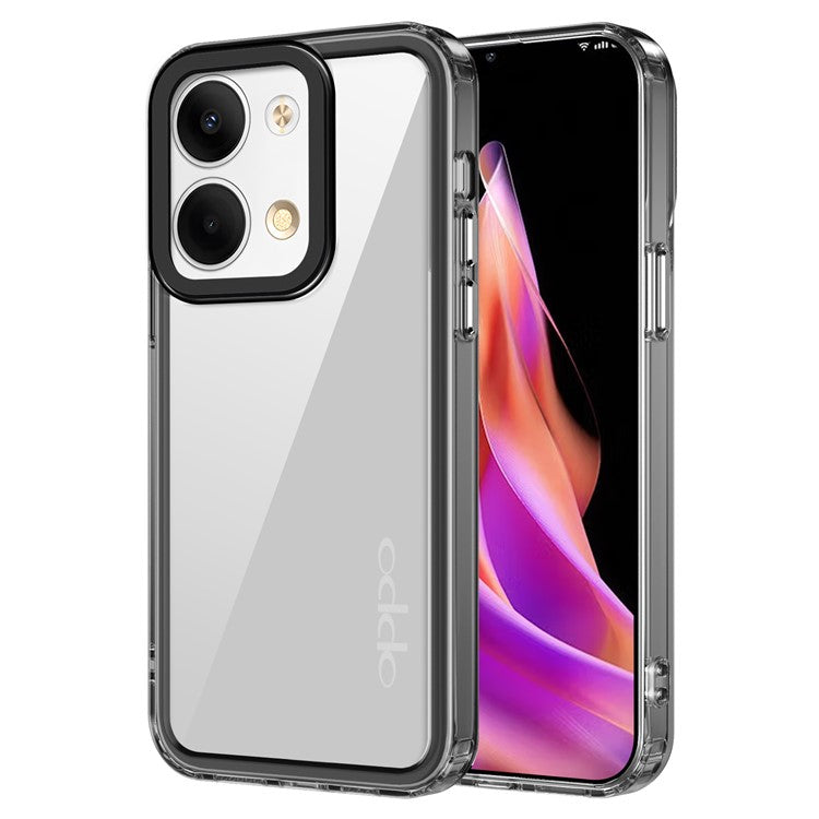 PC+TPU Case for Oppo Reno9 5G / Reno9 Pro 5G Cover Shockproof Phone Shell - Transparent Black
