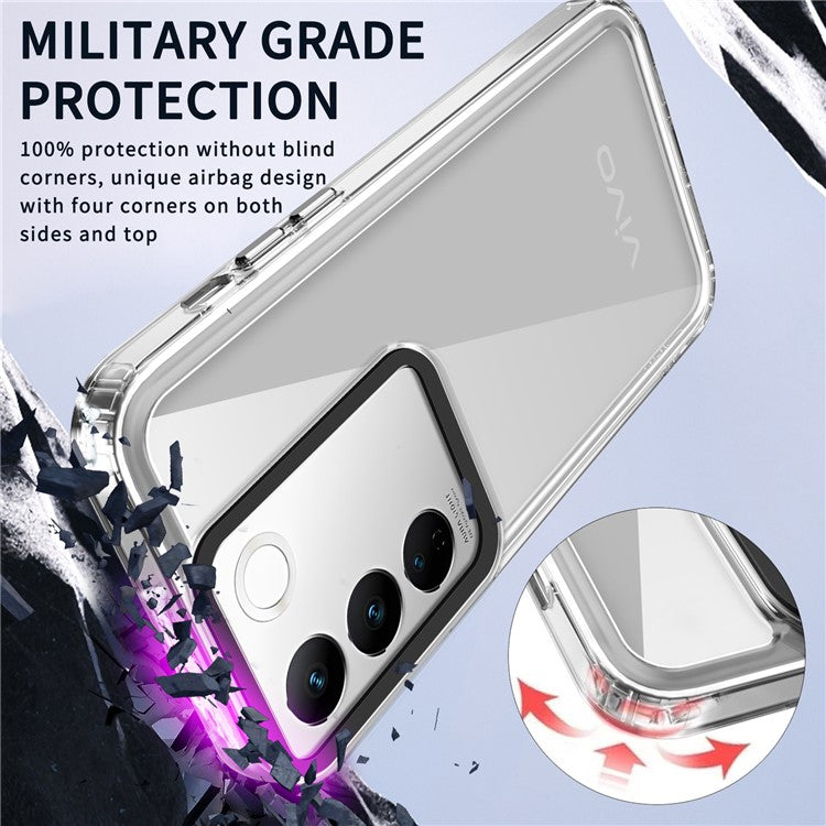 For vivo V27 Pro 5G / vivo V27 5G Phone Cover PC+TPU Scratch-proof Back Case - Transparent