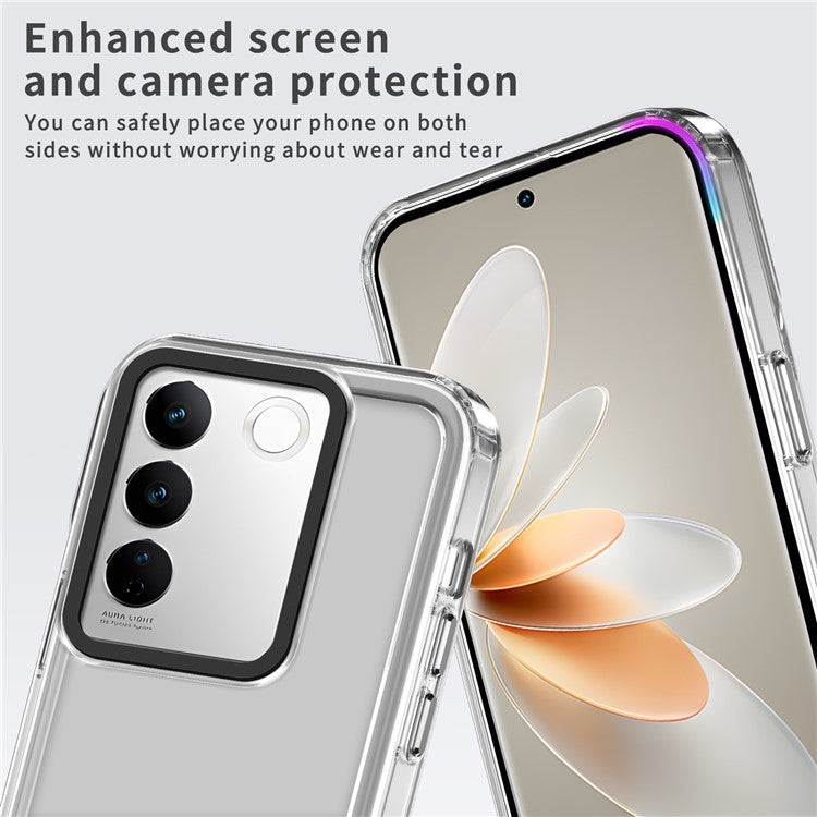 For vivo V27 Pro 5G / vivo V27 5G Phone Cover PC+TPU Scratch-proof Back Case - Transparent