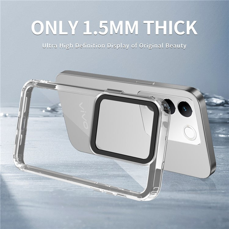 For vivo V27 Pro 5G / vivo V27 5G Phone Cover PC+TPU Scratch-proof Back Case - Transparent Purple