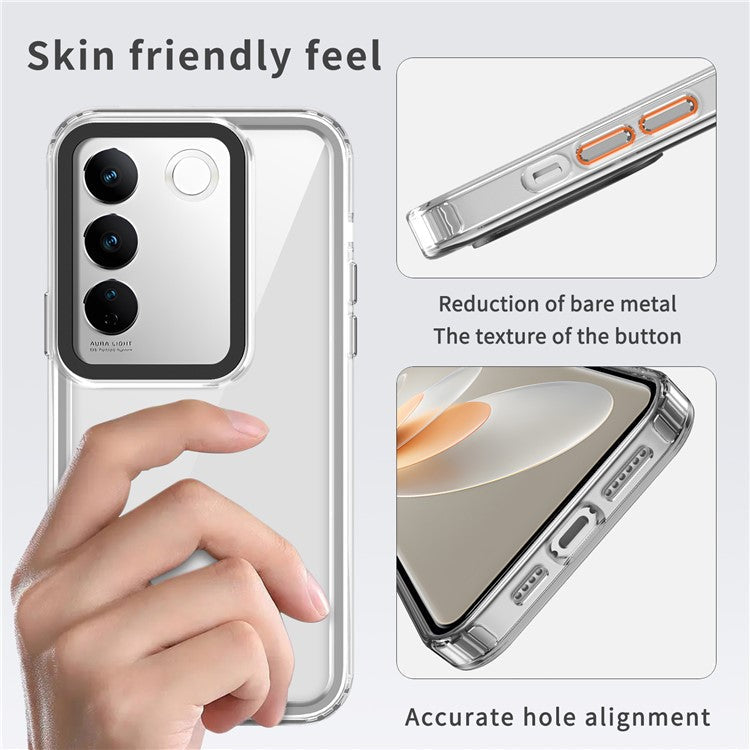 For vivo V27 Pro 5G / vivo V27 5G Phone Cover PC+TPU Scratch-proof Back Case - Transparent Purple