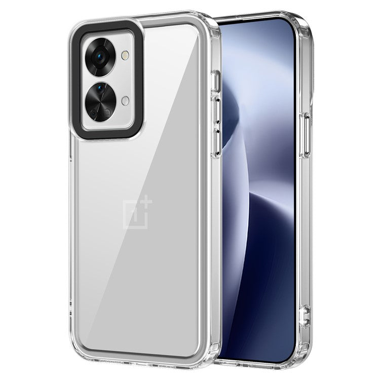 For OnePlus Nord 2T 5G Clear Case PC+TPU Phone Protective Shell Support Wireless Charging - Transparent