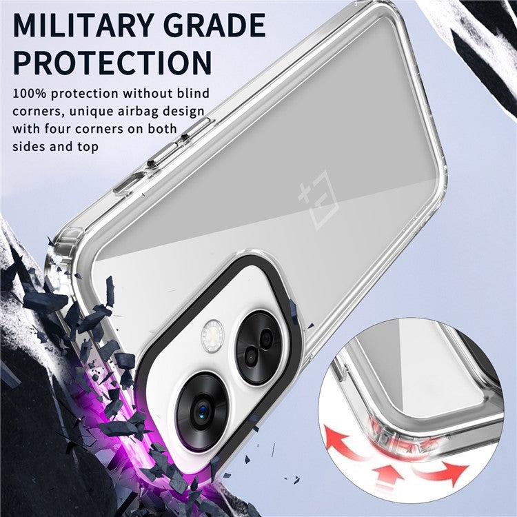 For OnePlus Nord CE3 5G / Oppo K11 5G Clear Cases PC+TPU Shell Anti-Scratch Phone Cover - Transparent Black