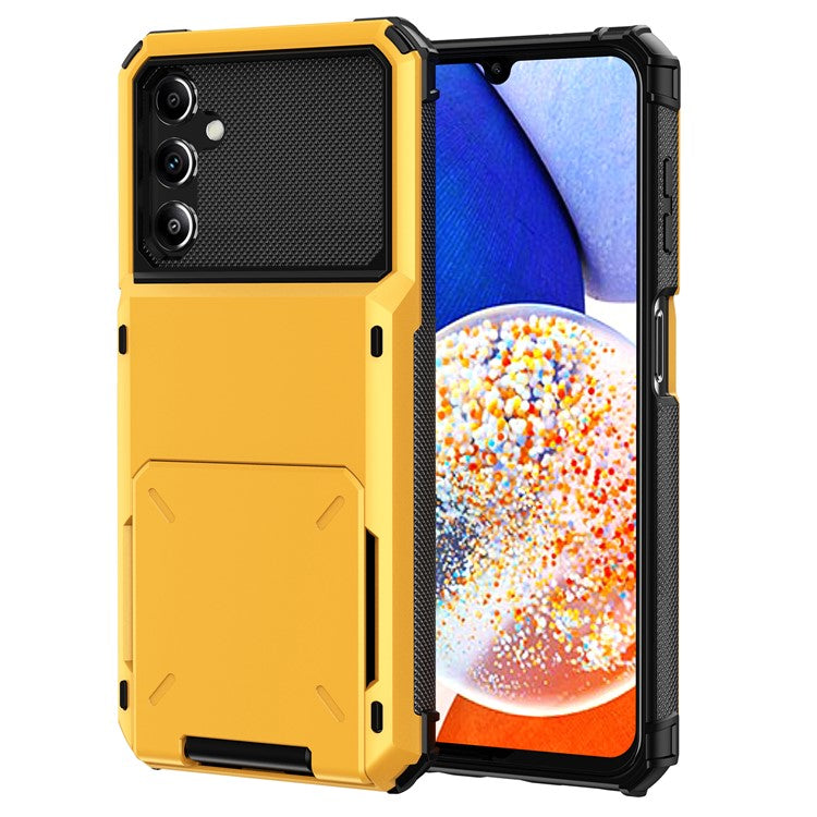 For Samsung Galaxy A25 5G (Global) (161.0 x 76.5 x 8.3mm) Case Card Holder Protective Phone Cover - Yellow