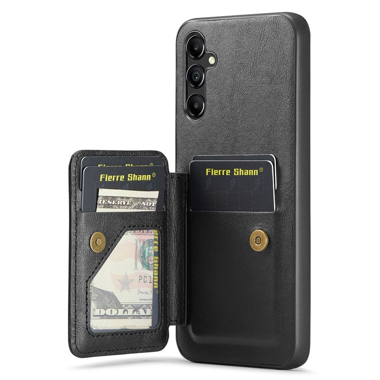 For Samsung Galaxy A35 5G RFID Blocking Case Cowhide Texture Leather+TPU Phone Cover - Black