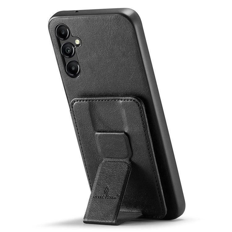 For Samsung Galaxy A35 5G RFID Blocking Case Cowhide Texture Leather+TPU Phone Cover - Black